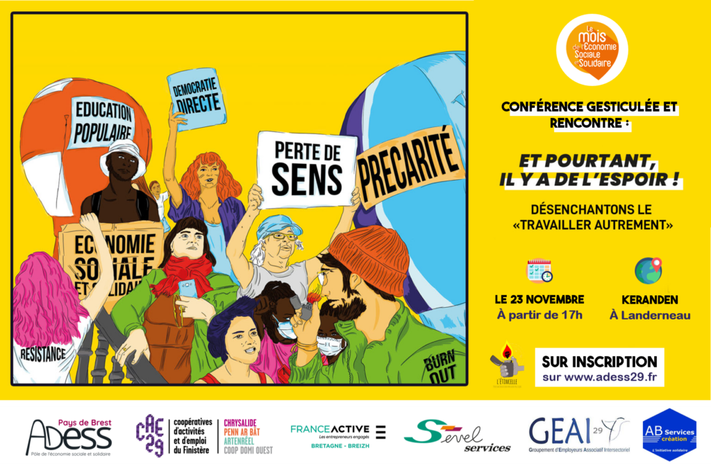 Affiche conférence gesticulée Et pourtant il y a de l'espoir